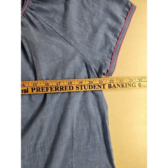 Vintage Smart Time Womens XL House Dress Granny Button Front Embroidered Flower - Picture 9 of 13